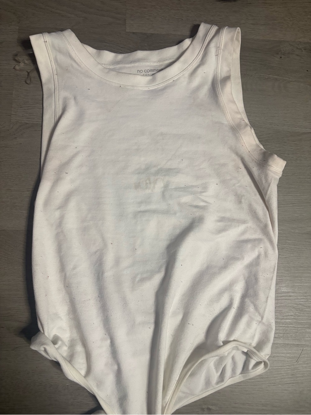 No Comment Women's White Tank Bodysuit